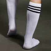Striped White Crew Sports Socks - The RainbowBoys
